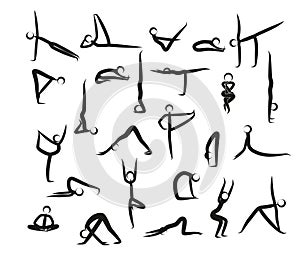 Set Of Yoga Positions