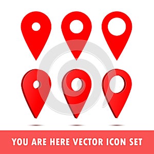 Set of You are here gps navigation map pointer.