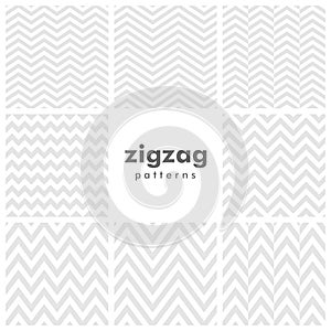 Set of zigzag and herringbone seamless patterns