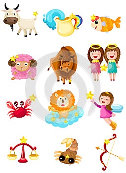 Set of zodiacs sign