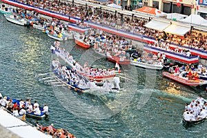 Water Jousting performance in SÃÂ¨te, Languedoc-Roussillon, south of France