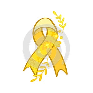 Setembro Amarelo - Yellow Sempteber in Portuguese, Brazillian, suicide prevention month. Ribbon support and awareness photo