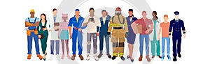 Seth 13 pcs group of people of different professions on a white background - Vector