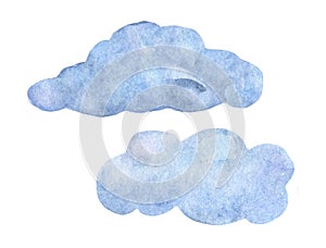 Seth blue clouds on a white background