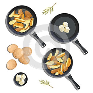 Seth, golden pan-fried potatoes, crispy buttered potatoes with rosemary and butter