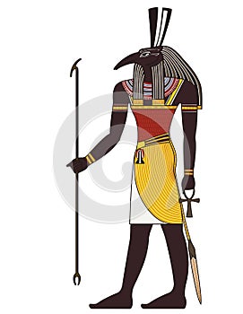 Seth , Isolated figure of ancient egypt god photo
