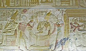 Seti with Osiris Bas Relief