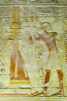 Seti praising the Djed Column, Abydos photo