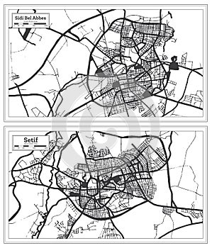Setif and Sidi Bel Abbes Algeria City Map Set