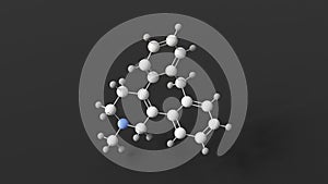 setiptiline molecule, molecular structure, teciptiline, ball and stick 3d model, structural chemical formula with colored atoms