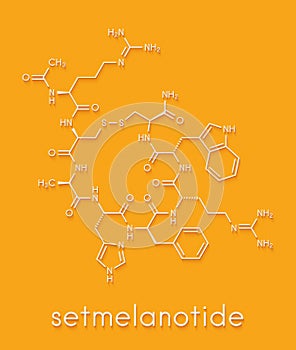 Setmelanotide drug molecule MC4 receptor agonist. Skeletal formula. photo