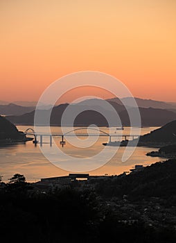 The sunset of Seto Inland Sea photo