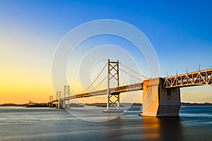 Seto-Ohashi Bridge sunset, Japan