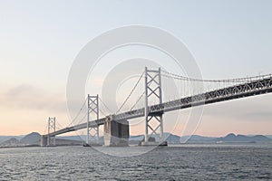 Seto Ohashi Great Seto Bridge in the morning in Japan photo