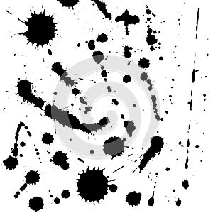 Setof Ink blot isolated on white background