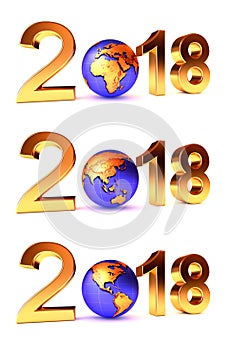 Setof Year 2018 Earth gobe