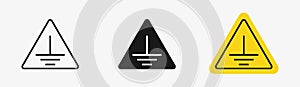 sets Protective earth ground symbol represents grounding in electrical systems.