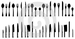 Sets of silhouette kitchen tools 3