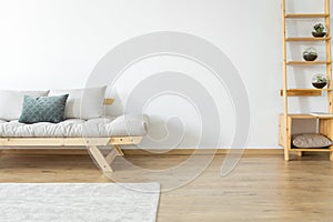 Settee in beige living room