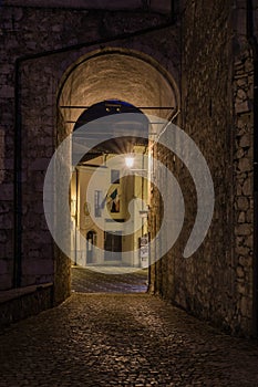 Settefrati by night, alley, Ciociaria, Valle di Comino, Frosinone photo