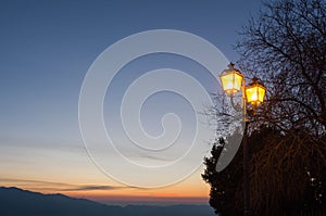 Settefrati by night, lamppost, Ciociaria, Valle di Comino, Frosinone photo