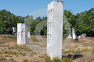 Settimia Spizzichino Memorial Park: Marble Statues Dedicated to the Shoah at Campocecina in Carrara in Tuscany, Italy photo