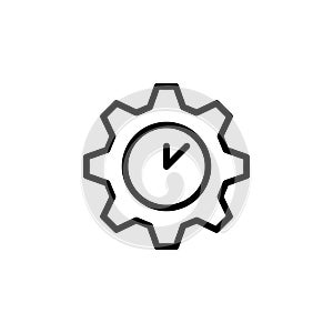 setting, clock icon. Simple thin line, outline vector of Time icons for UI and UX, website or mobile application