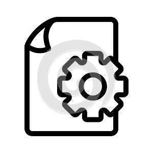 Setting document file paper page configuration single isolated icon with outline style