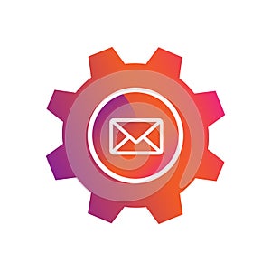 Setting envelope mail button vector icon