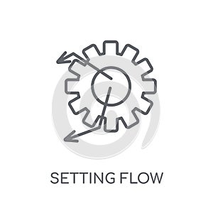 Setting flow interface symbol linear icon. Modern outline Settin