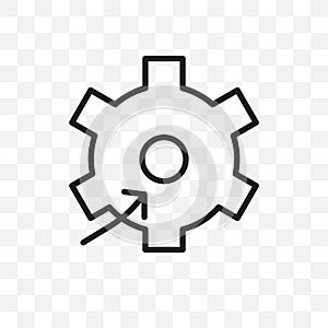 Setting flow interface vector linear icon isolated on transparent background, Setting flow interface transparency concept can be u