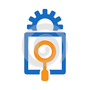 setting, gear, search, research, document, sign, icon, research management icon
