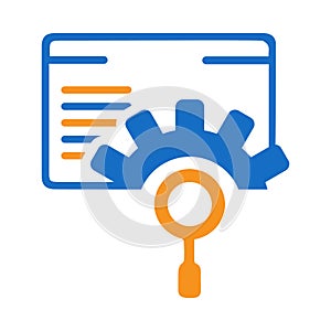 setting, gear, search, research, document, sign, icon, research management icon