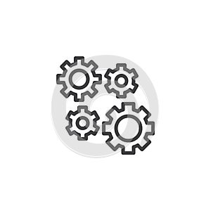 Setting Gears, cogwheels line icon