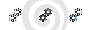 Setting gears different style icon set