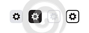 Setting gears icons. Gear signs. Cogwheel icons. Vector scalable graphics