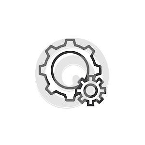 Setting gears line icon