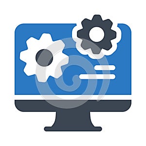 Setting glyph color flat vector icon