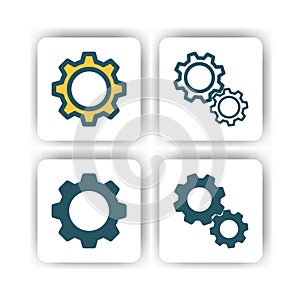 Setting icon for mobile, web, and presentation with flat color vector illustrator