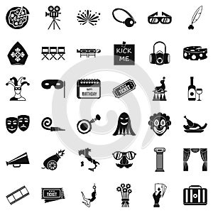 Setting icons set, simple style