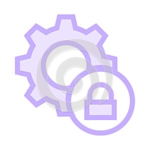 Setting lock color line icon