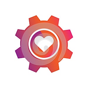 Setting love button vector icon