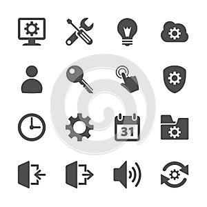 Setting menu icon set, vector eps10