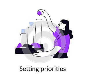 Setting priorities, planning life and business. Time management, strategy concept. Person organizing important tasks