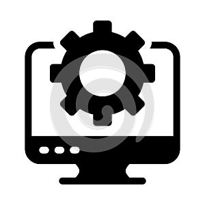 Setting screen vector glyph flat icon