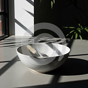 Setting suggests a quiet modern interior space emphasizing simplicity