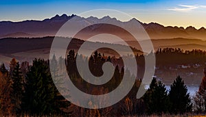 amazing Tatra Mountains panorama in November