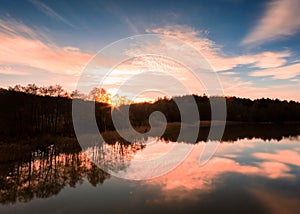 Setting sun creating silhouette, gothenburg sweden