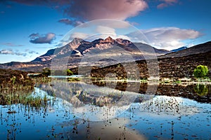 Reflection of the Cuillins, Isle of Skye. photo
