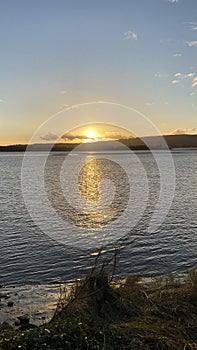 Setting sun over the River Severn